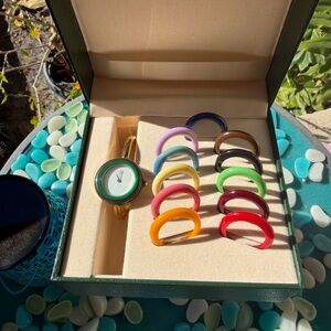 14k Gold Gucci Watch Vintage RARE Bracelet Highly Collectible with Bezels